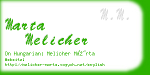 marta melicher business card